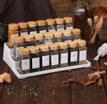16 PCS Premium Thick Glass Storage Jars With Bamboo Lids – 120ML Airtight Spice Jars