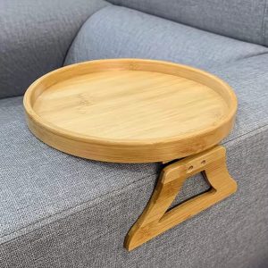 Bamboo Multifunctional Portable Sofa Armrest Tray – Foldable Couch Snack & Drink Holder