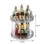 2-Tier Diamond Pattern Rotating Lazy Susan Organizer with Gold Handles