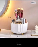 360° Rotating Desktop Makeup Brushes Organizer Cosmetic Storage Box & Lipstick Holder