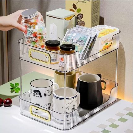 2 Layer Multipurpose Gold Organiser / Storage Jewelry Holder Cosmetics Vanity Tray