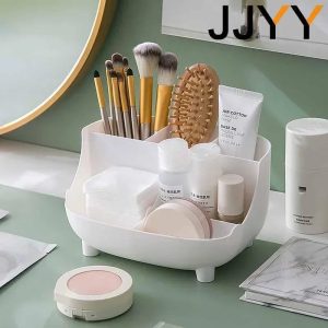 6 Grid Multifunctional Desktop Organizer for Pencils, Makeup & Office Stationery – Blue, Peach White