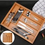 Multifunctional Bamboo Drawer Organizer – Expandable Eco-Friendly Cutlery & Kitchen Storage Tray