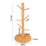 Creative Bamboo Cup Holder Stand | Stylish 6-Claw Mug Tree Rack for Kitchen Organization in Kenya