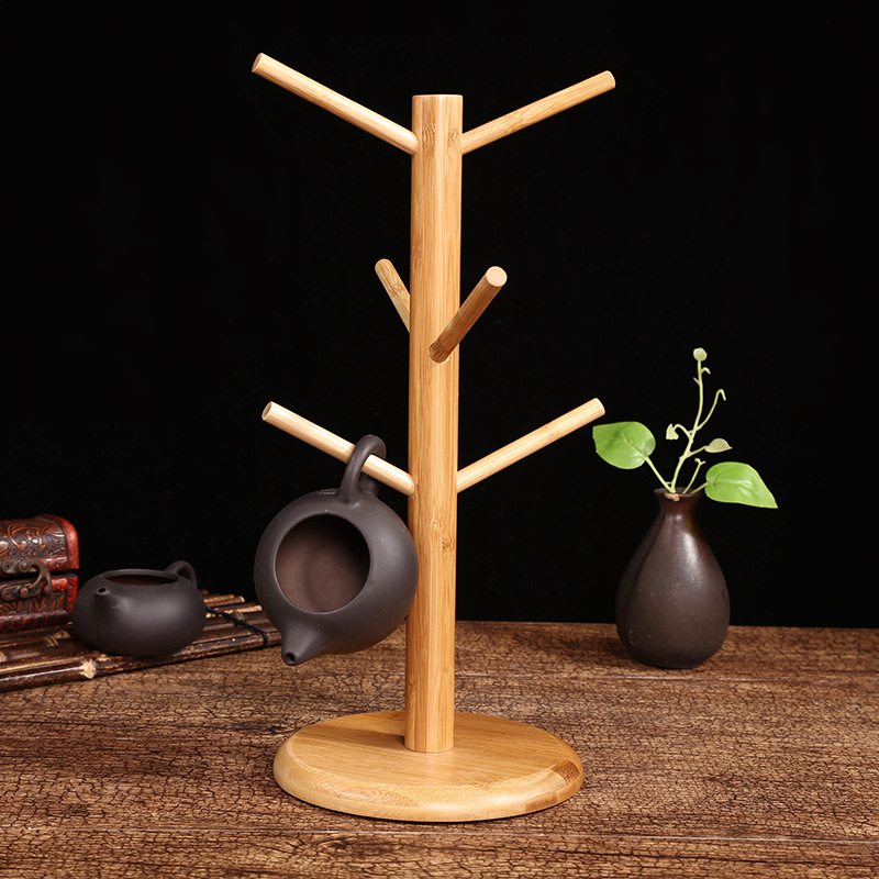 Creative Bamboo Cup Holder Stand | Stylish 6-Claw Mug Tree Rack for Kitchen Organization in Kenya Creative Bamboo Cup Holder Stand | Stylish 6-Claw Mug Tree Rack for Kitchen Organization in Kenya