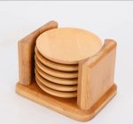Elegant Bamboo Coaster Set with Holder – Eco-Friendly Heat Resistant Drink Coasters