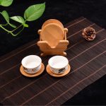 Bamboo Coaster Set with Holder Stand – Elegant Heat Resistant Drink Coasters for Tables