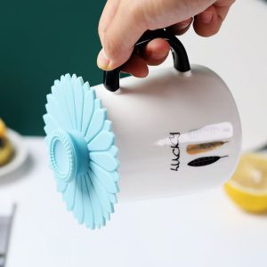 Sunflower Silicone Cup Lid – Reusable Anti-Dust Mug Cover for Coffee & Tea Cups