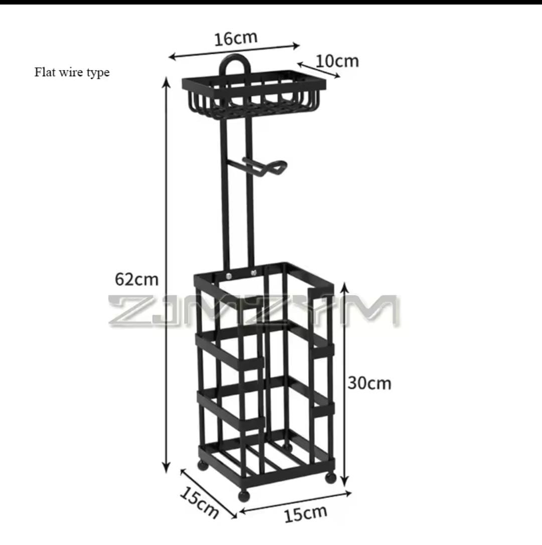Heavy Duty Tissue Stand / Holder – Rust Resistant Carbon Steel Tissue Paper Roll Holder in Black