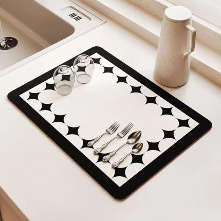 Super Absorbent Nonslip Drain Dish Drying Mat 40x50cm – Quick Dry Kitchen Counter Mat