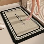 Luxury Big Size Absorbent Bathroom / Door Mat 50×80cm – Anti-Slip Rubber Bottom Floor Rug for Home & Office