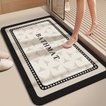 Luxury Big Size Absorbent Bathroom / Door Mat 50×80cm – Anti-Slip Rubber Bottom Floor Rug for Home & Office