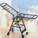 Folding Clothes Drying Rack Heavy Duty Portable Indoor & Outdoor Laundry Stand with Wheels