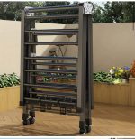 Folding Clothes Drying Rack Heavy Duty Portable Indoor & Outdoor Laundry Stand with Wheels