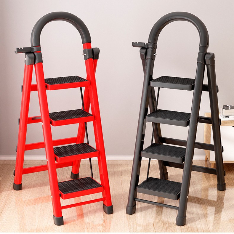 4 Steps Portable Foldable Ladder – Heavy Duty Kitchen, Home & Office Step Stool Black & Red 4 Steps Portable Foldable Ladder – Heavy Duty Kitchen, Home & Office Step Stool Black & Red