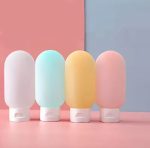 4pcs/Set Travel Bottle Set 60ml – Refillable Silicone Shampoo & Lotion Containers Leak-Proof