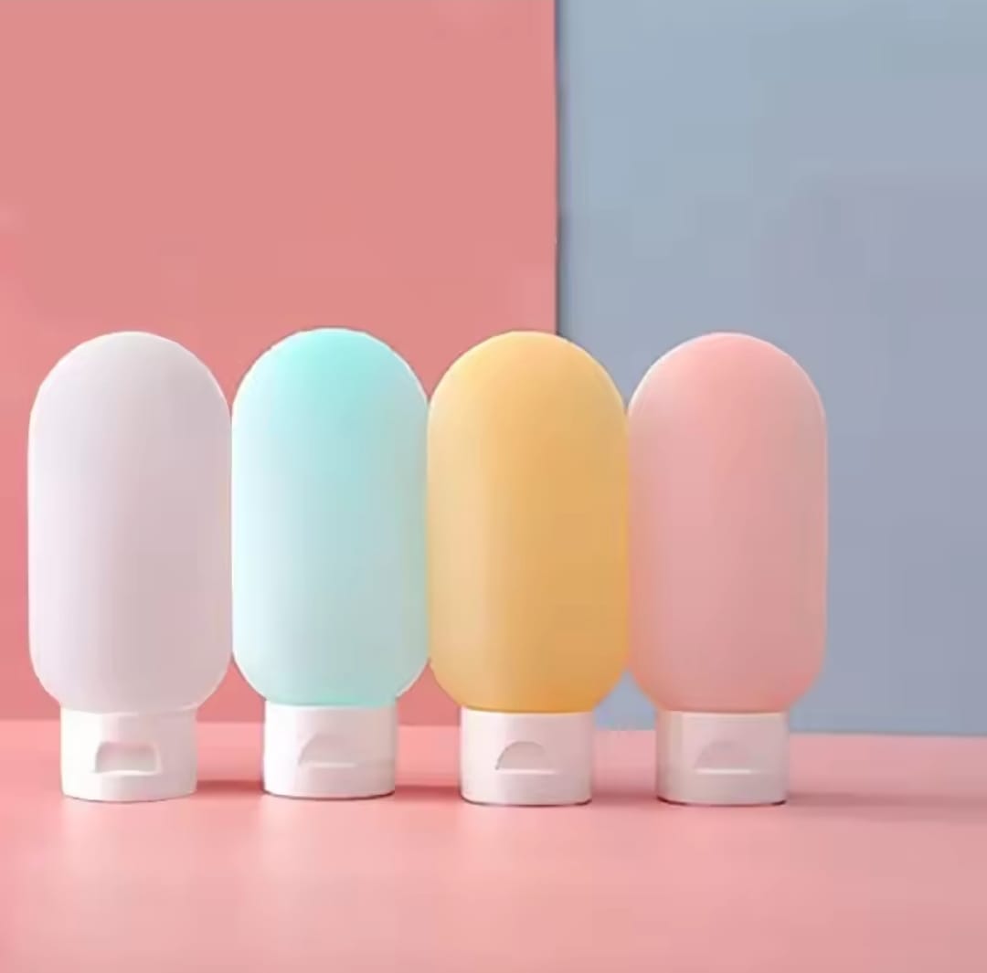 4pcs/Set Travel Bottle Set 60ml – Refillable Silicone Shampoo & Lotion Containers Leak-Proof 4pcs/Set Travel Bottle Set 60ml – Refillable Silicone Shampoo & Lotion Containers Leak-Proof