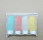 4pcs/Set Travel Bottle Set 60ml – Refillable Silicone Shampoo & Lotion Containers Leak-Proof