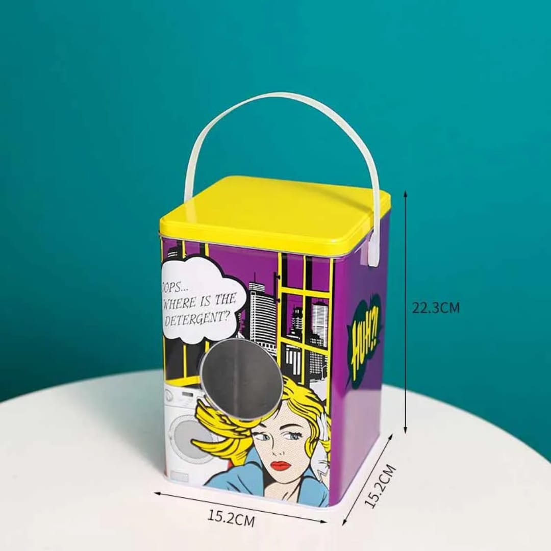 Washing Machine Shaped Laundry Container – Airtight Detergent Powder Storage Box & Laundry Detergent Canister