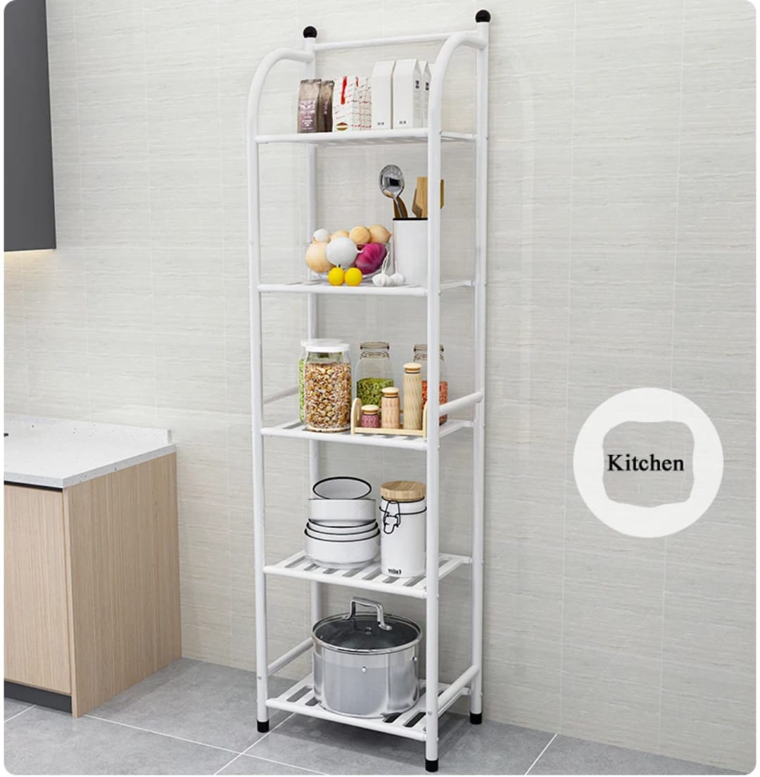 5 Tier Multi-Purpose Rack – Strong Metal Storage Shelf Organizer for Kitchen, Office & Home