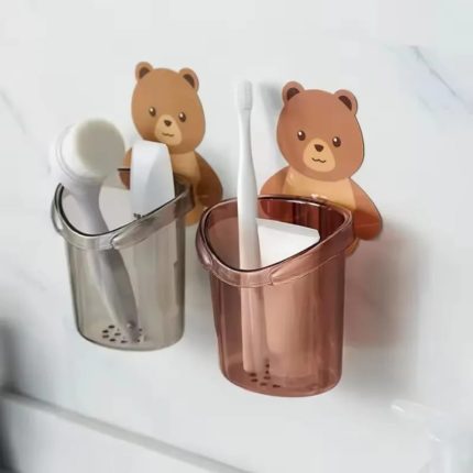 Portable Wall Adhesive Toothbrush Holder with Drainage