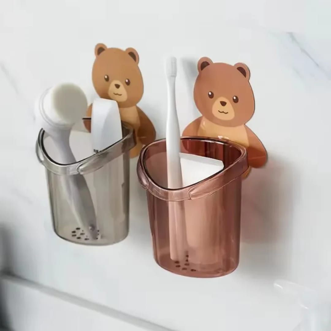 Portable Wall Adhesive Toothbrush Holder with Drainage