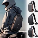 USB Charging Motorcycle Riding Bag – Waterproof Crossbody Chest Bag for Men