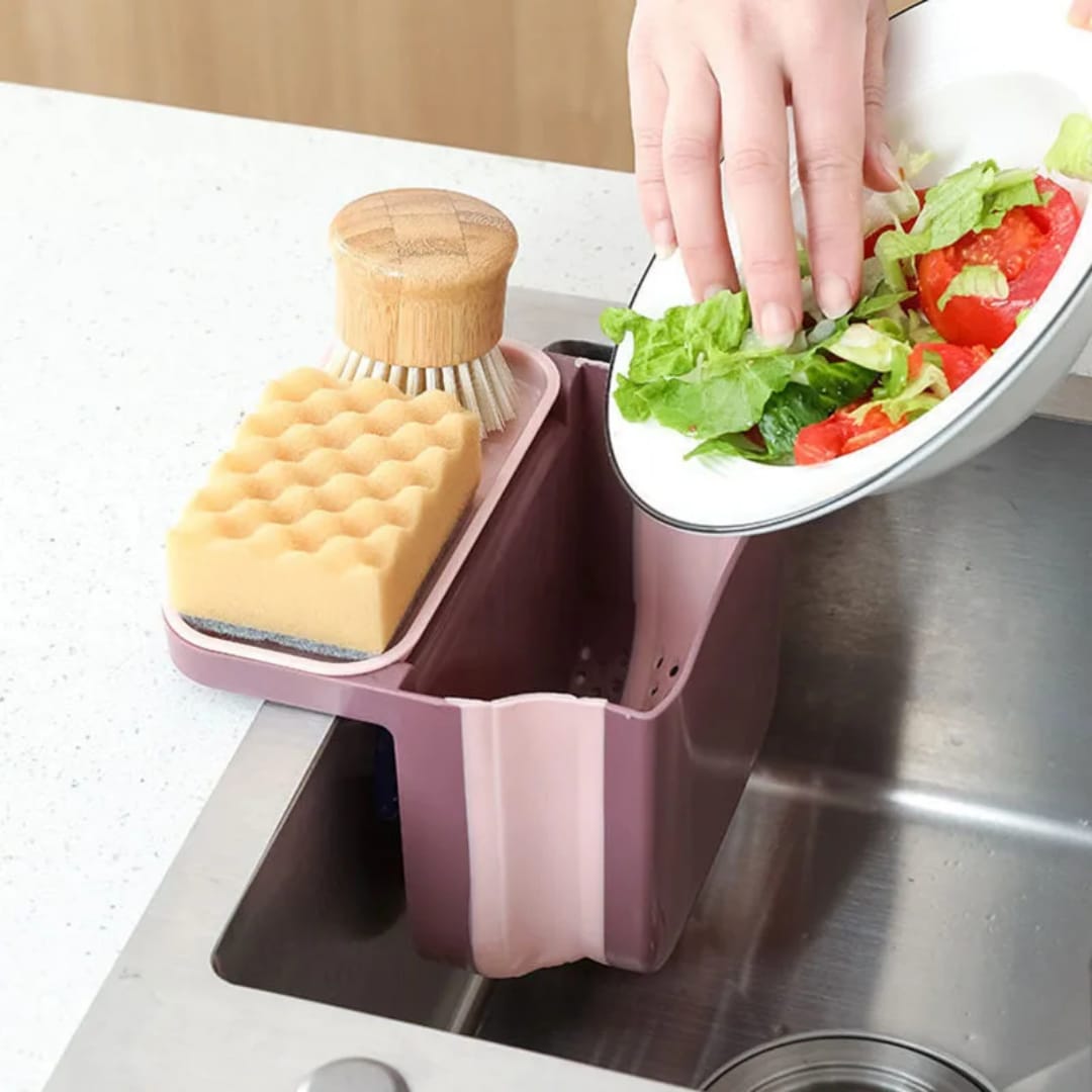 Kitchen Retractable Drainage Basket With Suction Cup Foldable Hanging Sink Garbage Bin Kitchen Retractable Drainage Basket With Suction Cup Foldable Hanging Sink Garbage Bin