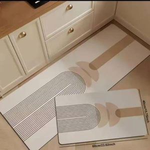 2pcs Rubber Bottom Anti-Slip Kitchen Mats.