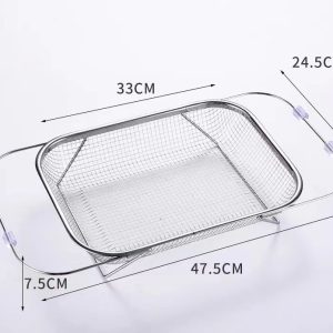 Stainless Steel Expandable Over-The-Sink Colander