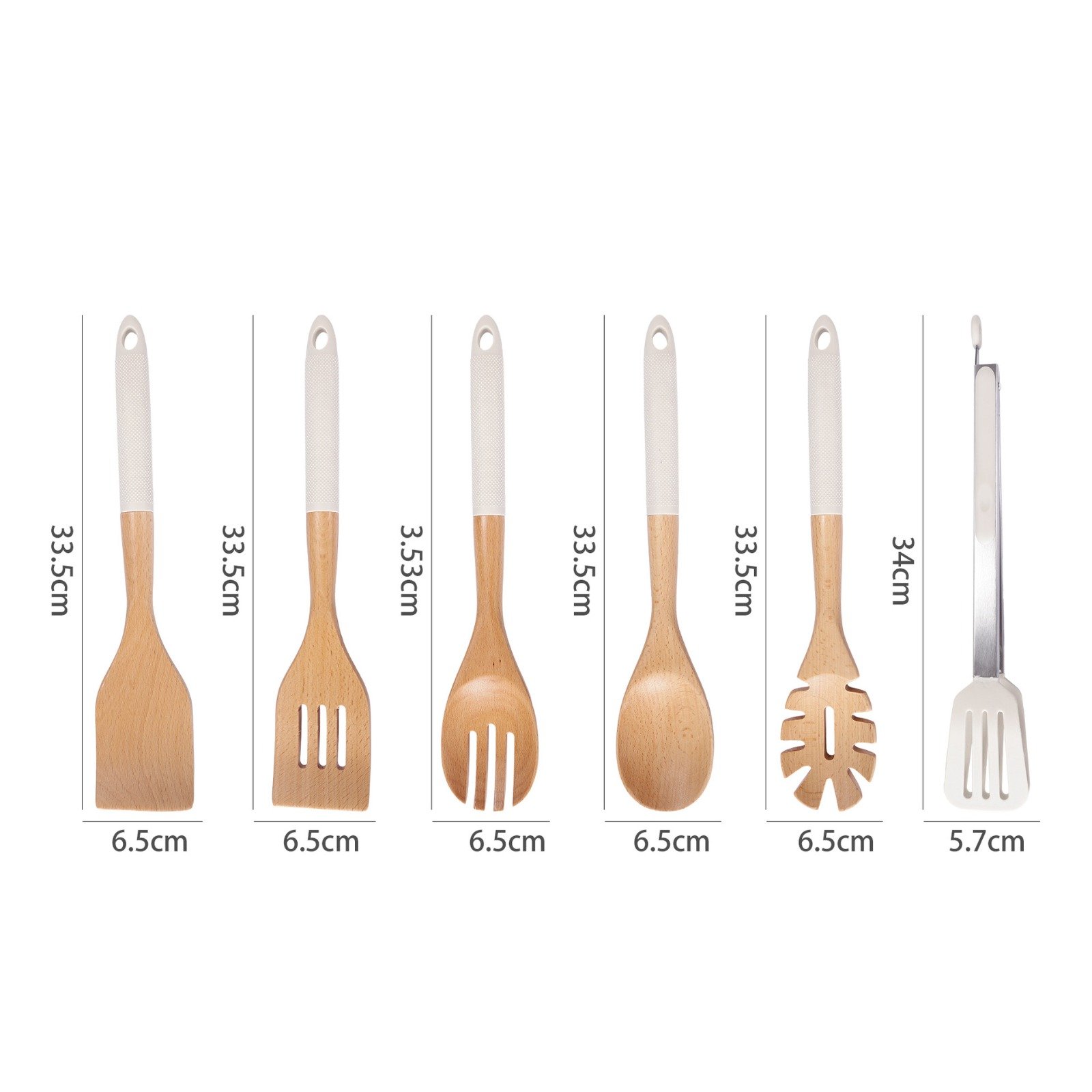 6pcs premium bamboo spoon set with stand - Image 3