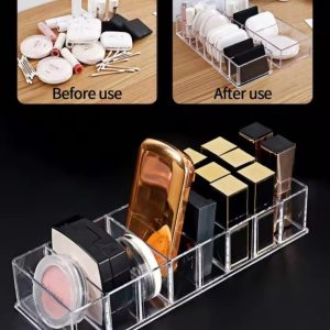 8 compartment transparent multifunctional storage box.