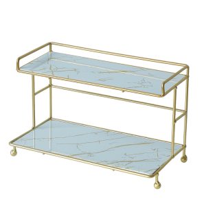 2-Tier Gold Makeup & Vanity Countertop Organizer | Makeup & Cosmetic Storage