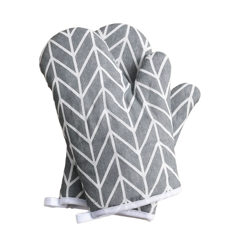 2pcs Cotton & Linen Oven Gloves – Heat Resistant Baking & Kitchen Gloves