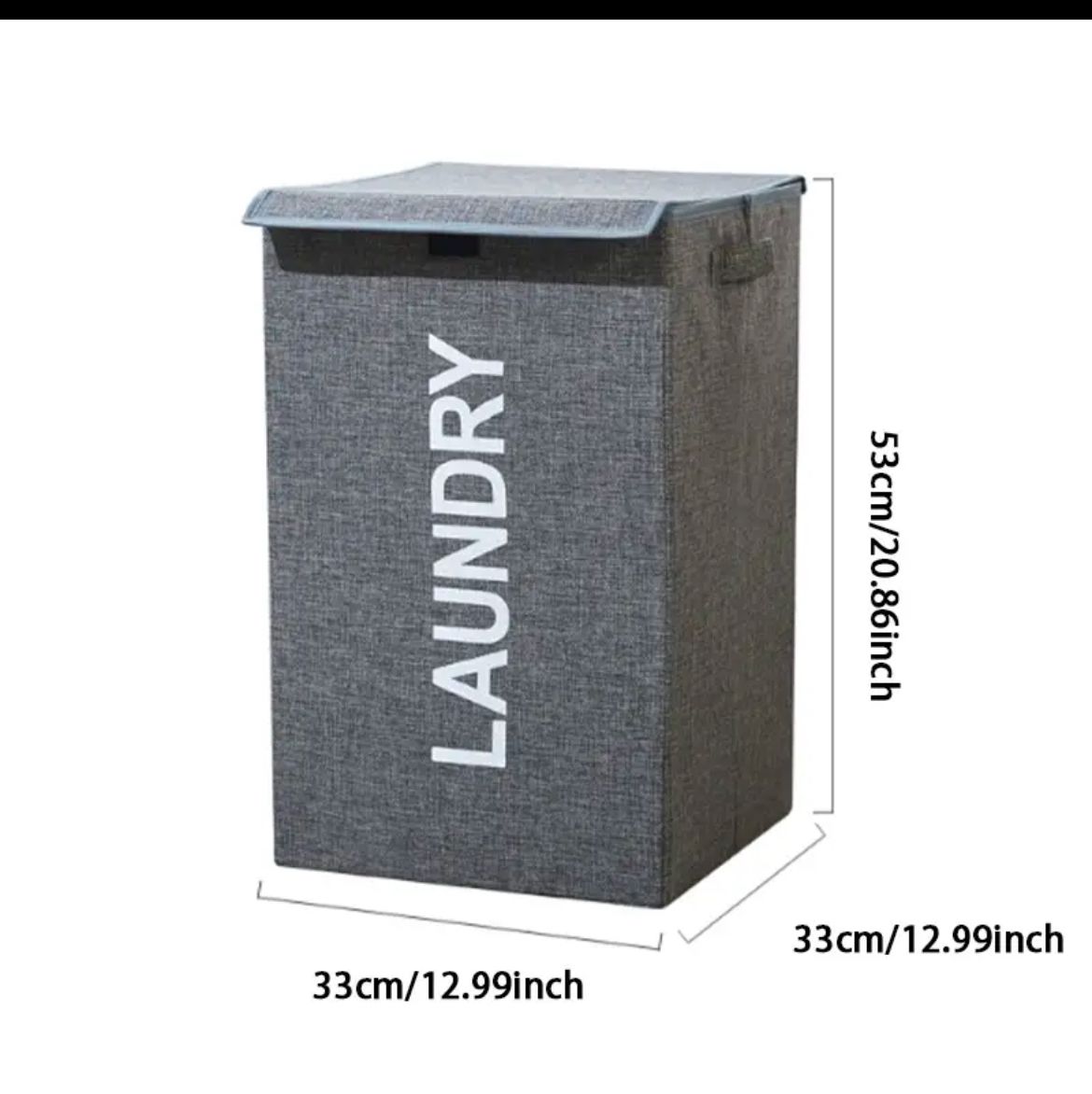 Large Capacity Foldable Laundry Basket with Lid and Handles