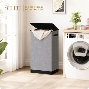 Laundry Hamper with Lid – Large Foldable Laundry Basket