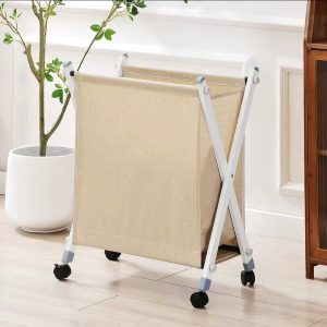 Laundry Basket with Stand & Wheels – Foldable Laundry Hamper with Wheels