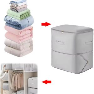 Space Saving Self Compression quilt/duvet Bag – Foldable Reusable Duvet Storage & Wardrobe Organizer