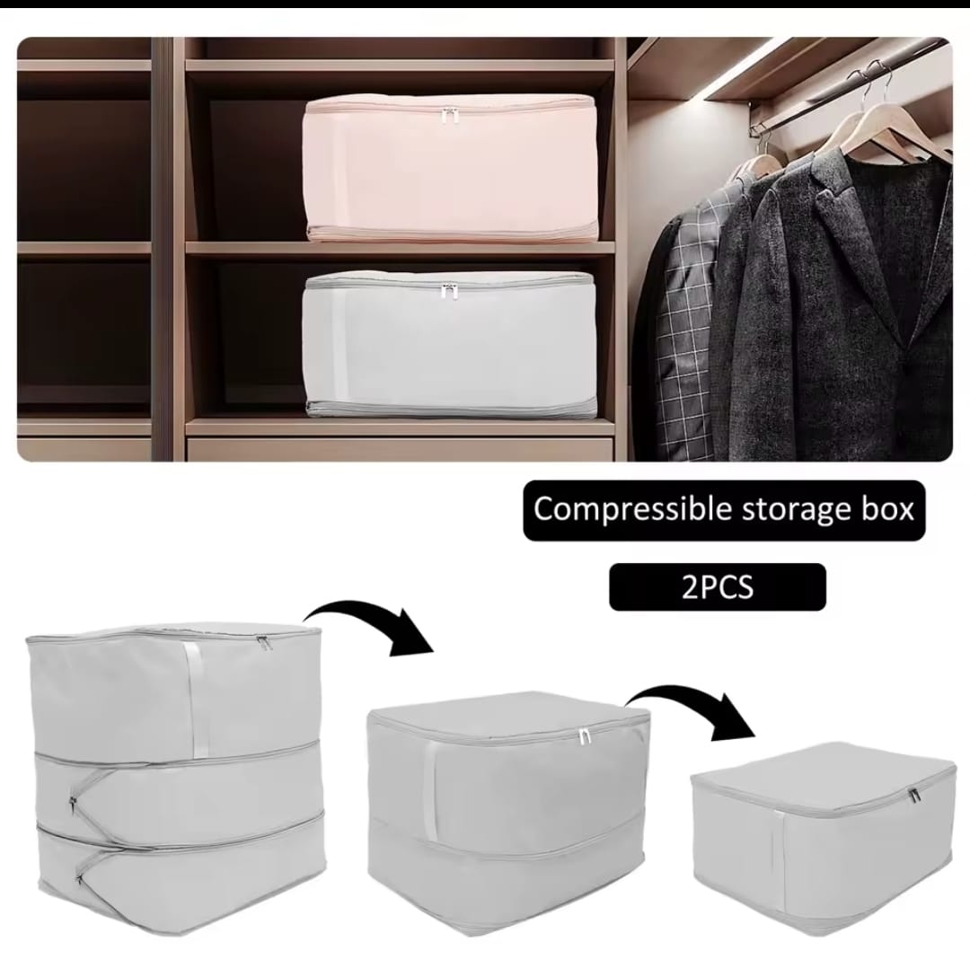 Space Saving Self Compression quilt/duvet Bag – Foldable Reusable Duvet Storage & Wardrobe Organizer