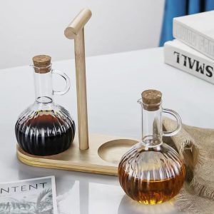 Glass Oil Pot Set – Borosilicate Glass Oil Dispenser for Kitchen