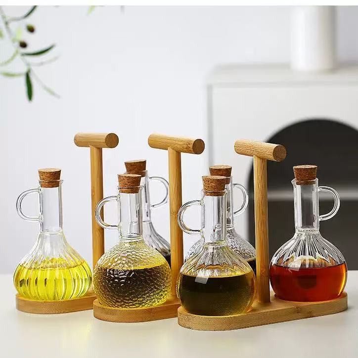 Glass Oil Pot Set – Borosilicate Glass Oil Dispenser for Kitchen
