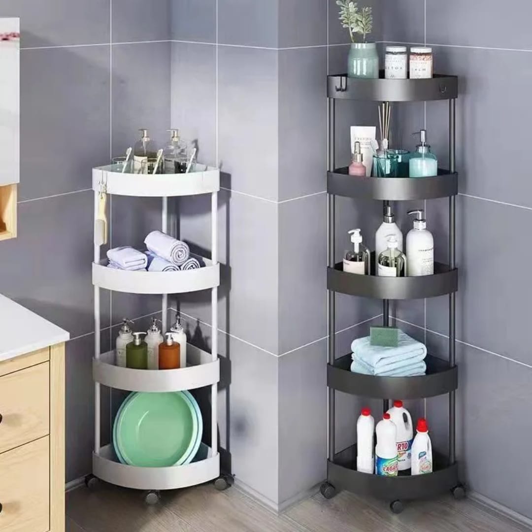 4 Tiers Corner Storage Rack – Multi-Functional Kitchen, Bathroom & Living Room Organizer
