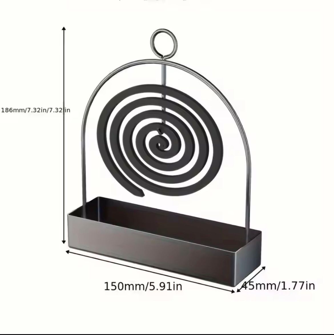 Mosquito Coil Holder Iron Art Incense Burner with Ash Tray – Carbon Steel Stand