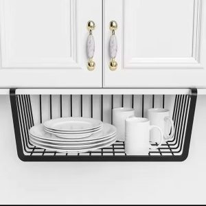 Under Shelf Organizer – Metallic Space-Saving Kitchen Storage Rack