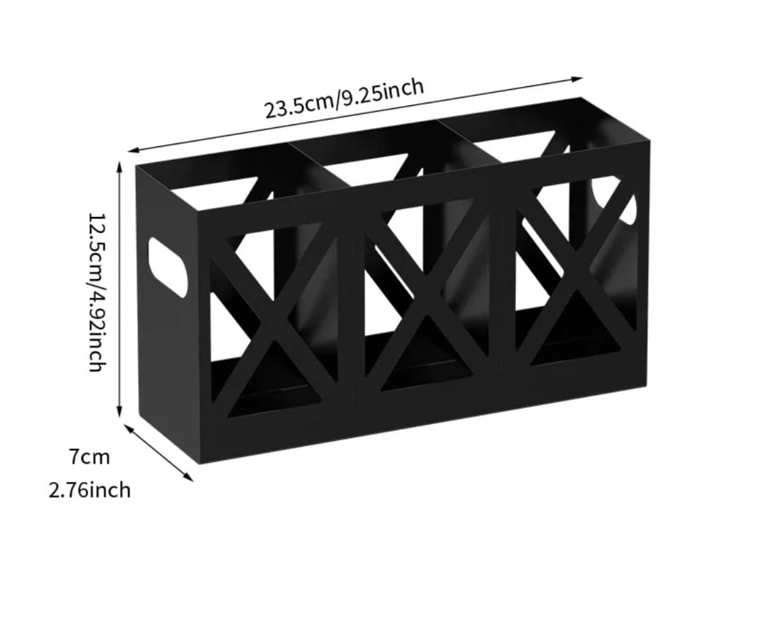 3-Compartment Cutlery Holder Organizer – Kitchen Utensil Storage