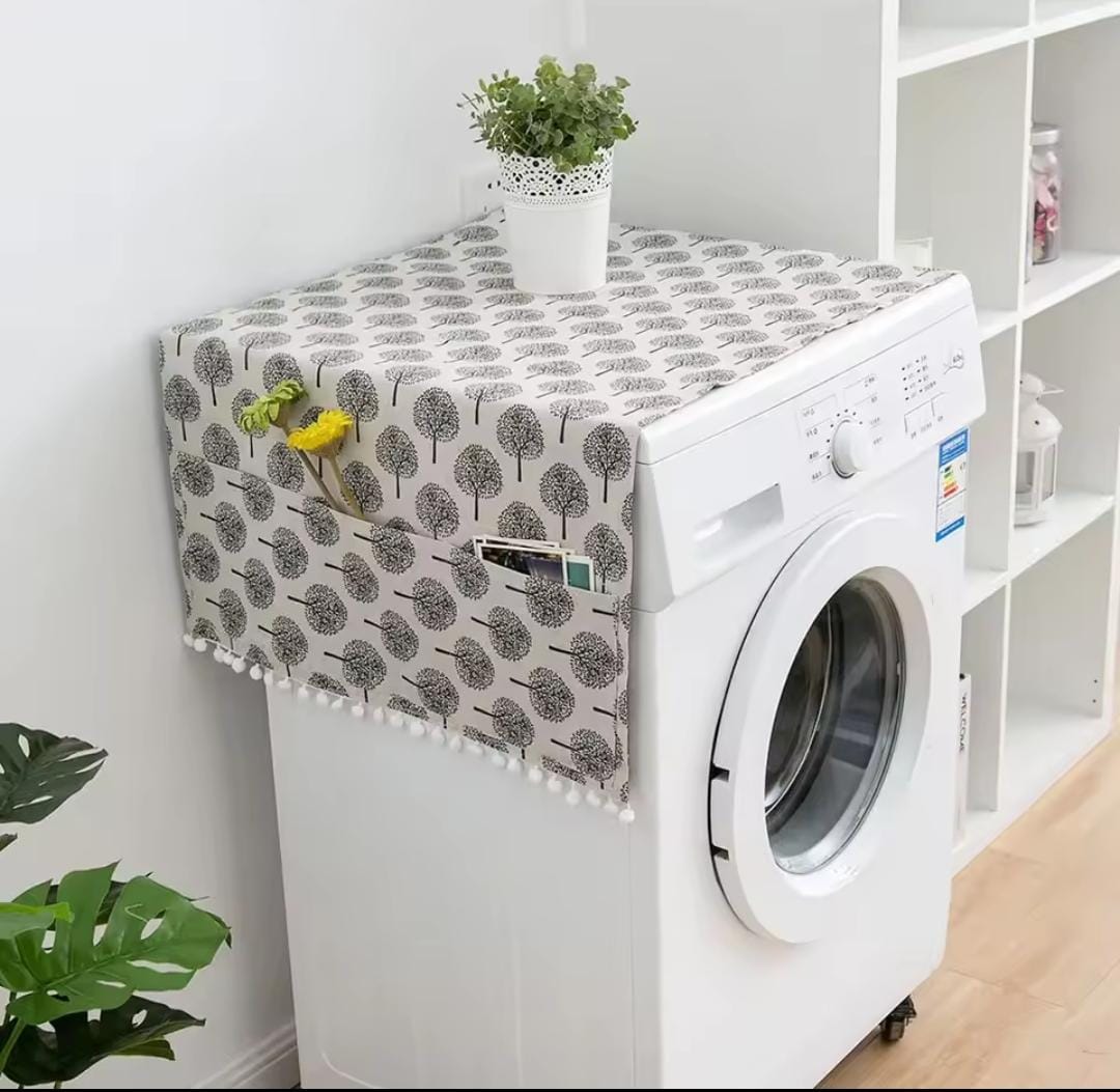 Fridge/Washing Machine Dust Cover – Cotton Multipurpose Appliance Cover