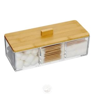Acrylic Organizer with Bamboo Lid | Multipurpose Storage Box