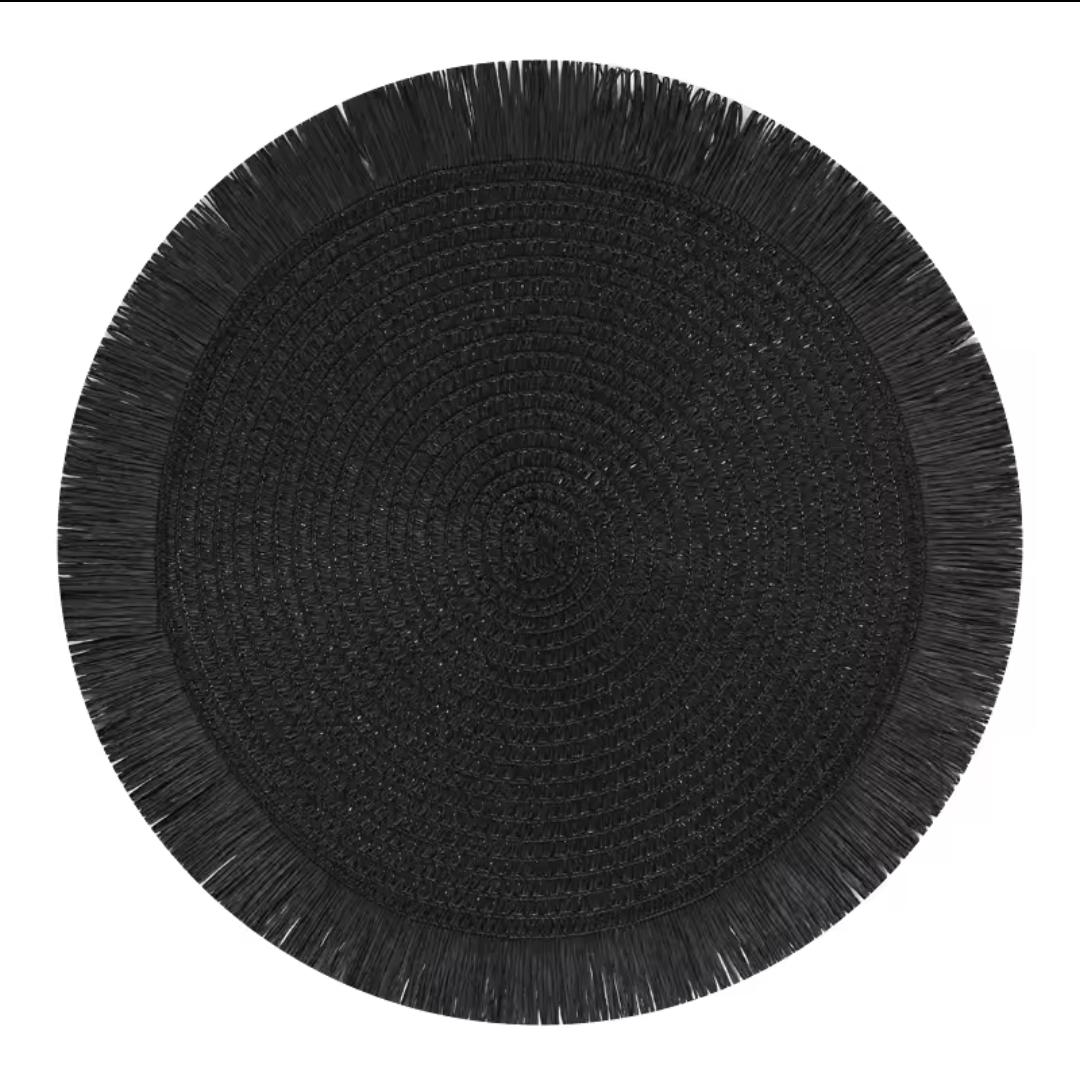 Round Elegant Braided Table Mats – Set of 6, 38cm Heat-Resistant Placemats