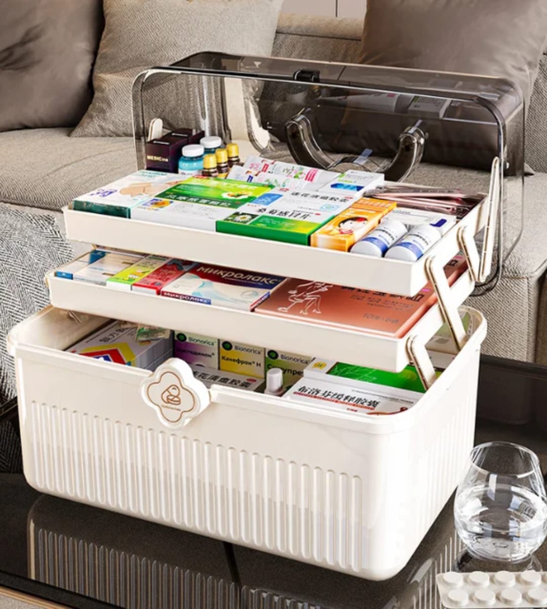 Medicine Storage Box – Large Portable First Aid & Healthcare Organizer
