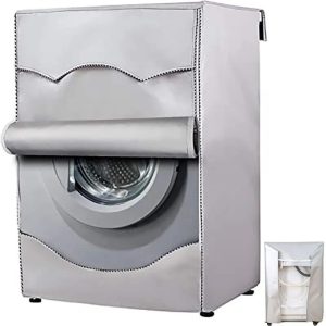 Front Load Washing Machine Cover 60×65×85cm – Grey/Silver with Zipper